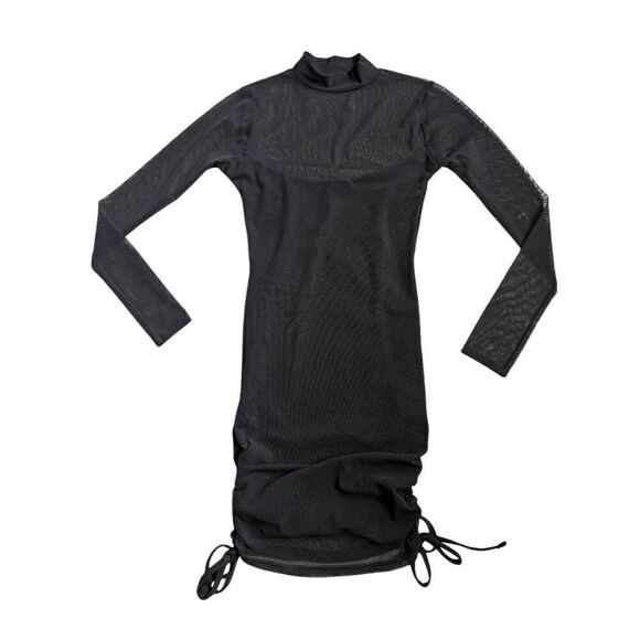PrettyLittleThing Long sleeve mesh bodycon dress size 2 - Picture 1 of 7